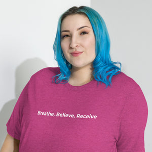 Breathe, Believe, Receive - Short sleeve t-shirt