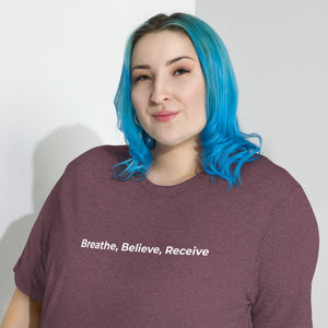 Breathe, Believe, Receive - Short sleeve t-shirt