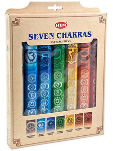 Hem 7 Chakra Gift Pack Incense 20 Sticks (7 Packs Per Box) PREMIUM